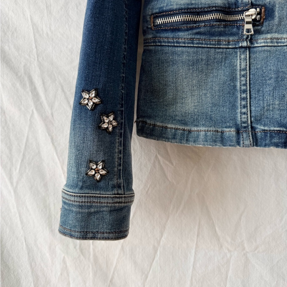 INC International Concepts Blue Embellished Denim Jacket NWT - Picture 6 of 8